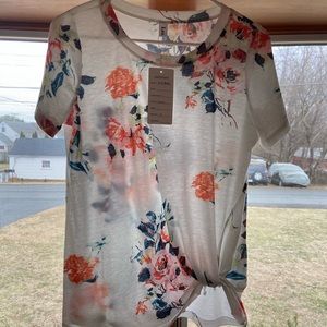 White tee!! Floral print